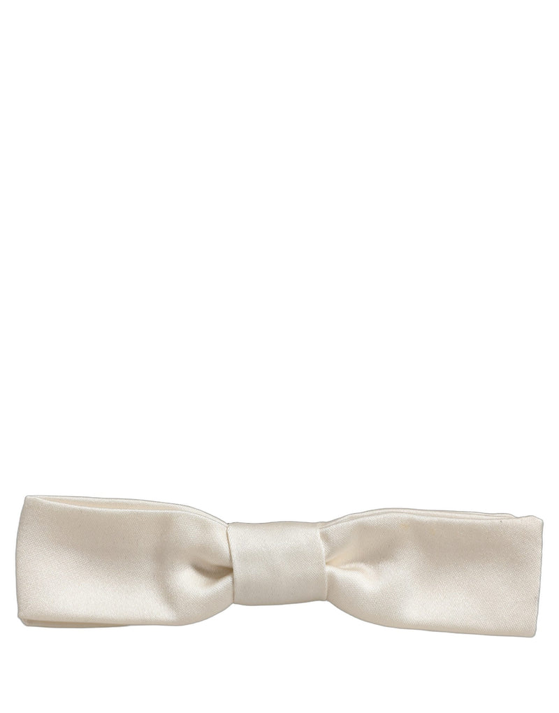 Nœud papillon Dolce & Gabbana pour homme, blanc, 100 % soie, tour de cou réglable