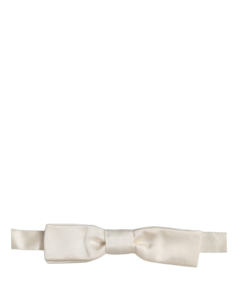 Nœud papillon Dolce & Gabbana pour homme, blanc, 100 % soie, tour de cou réglable