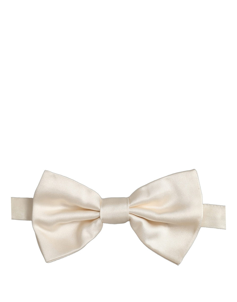 Nœud papillon Dolce & Gabbana pour homme, blanc, 100 % soie, tour de cou réglable