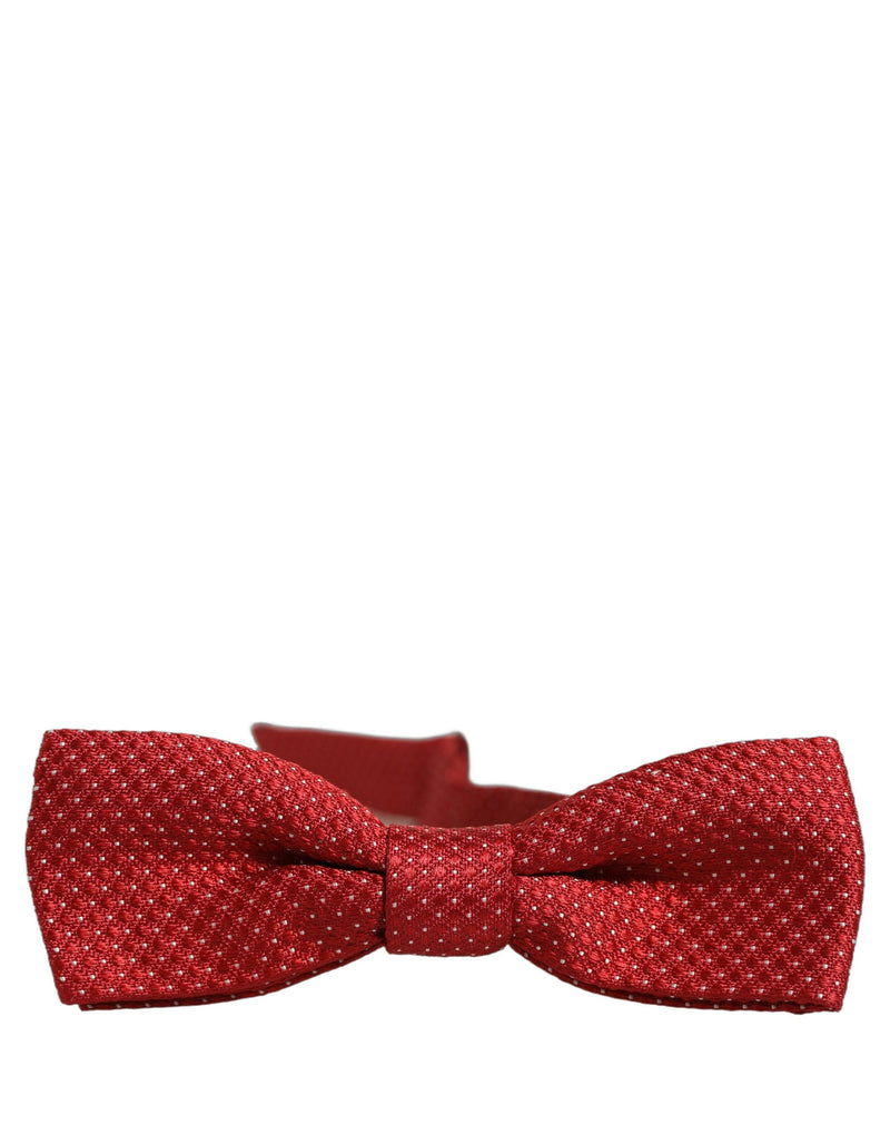 Nœud papillon papillon réglable en soie rouge à pois Dolce & Gabbana pour homme