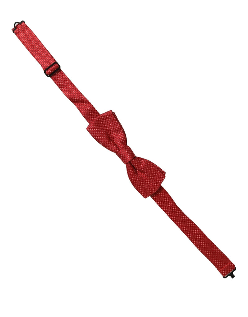 Nœud papillon papillon réglable en soie rouge à pois Dolce & Gabbana pour homme