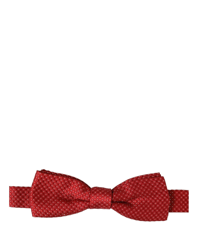 Nœud papillon papillon réglable en soie rouge à pois Dolce & Gabbana pour homme
