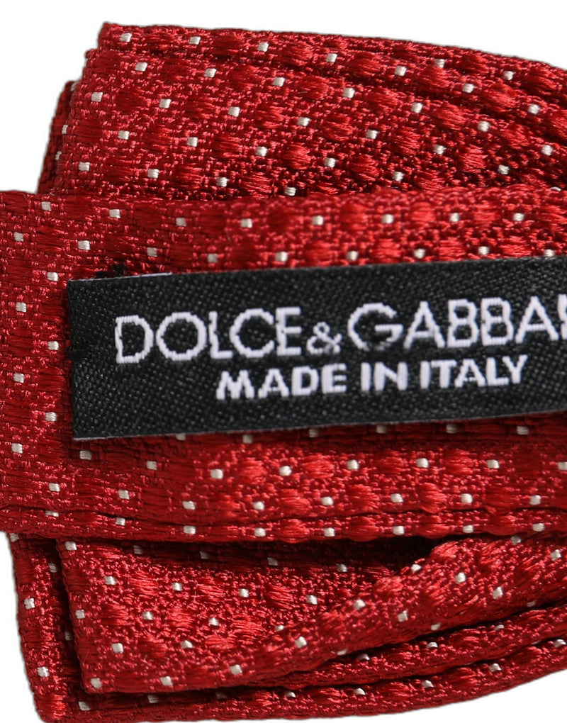 Nœud papillon papillon réglable en soie rouge à pois Dolce & Gabbana pour homme