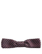 Dolce & Gabbana Blue Burgundy Woven Adjustable Neck Papillon Bow Tie