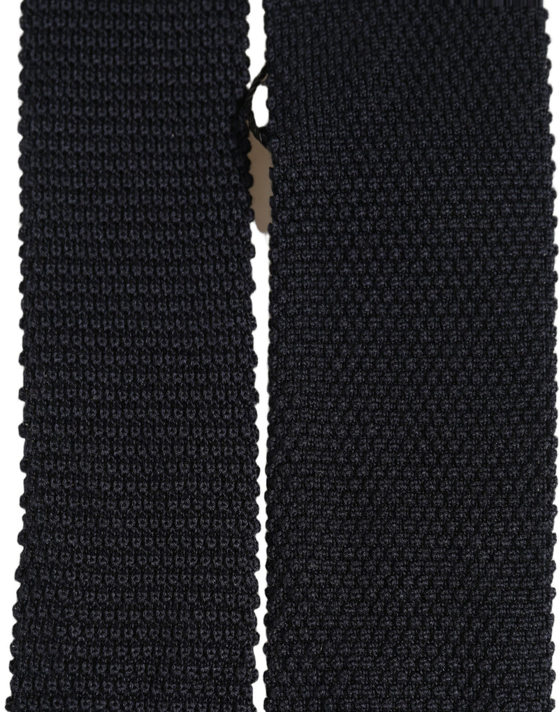 Cravate ajustable en soie noire 100 % pour homme Dolce & Gabbana