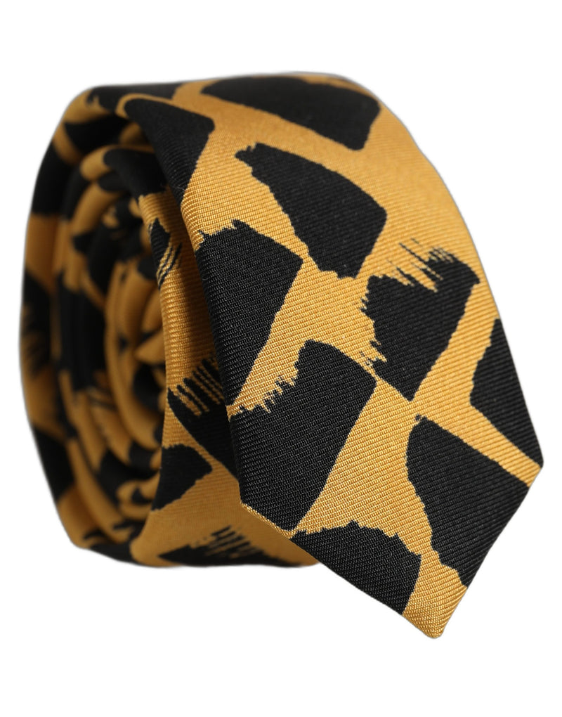 Cravate réglable Dolce & Gabbana pour homme noire à motifs jaunes à nouer