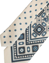 Cravate Dolce & Gabbana pour homme blanc cassé bleu géométrique à nouer ajustable