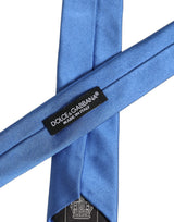 Cravate à nouer ajustable en satin 100 % soie bleue pour homme Dolce & Gabbana
