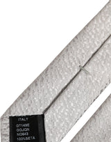 Dolce & Gabbana Homme Cravate Ajustable à Nouer Texturée 100% Soie Grise