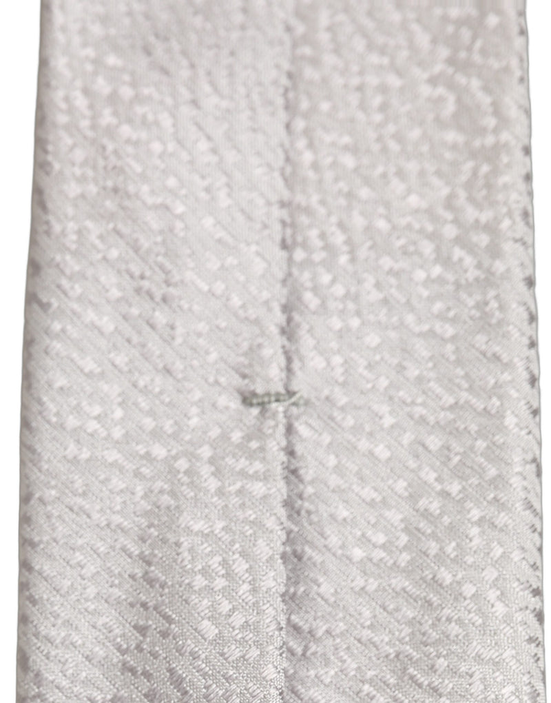 Dolce & Gabbana Homme Cravate Ajustable à Nouer Texturée 100% Soie Grise