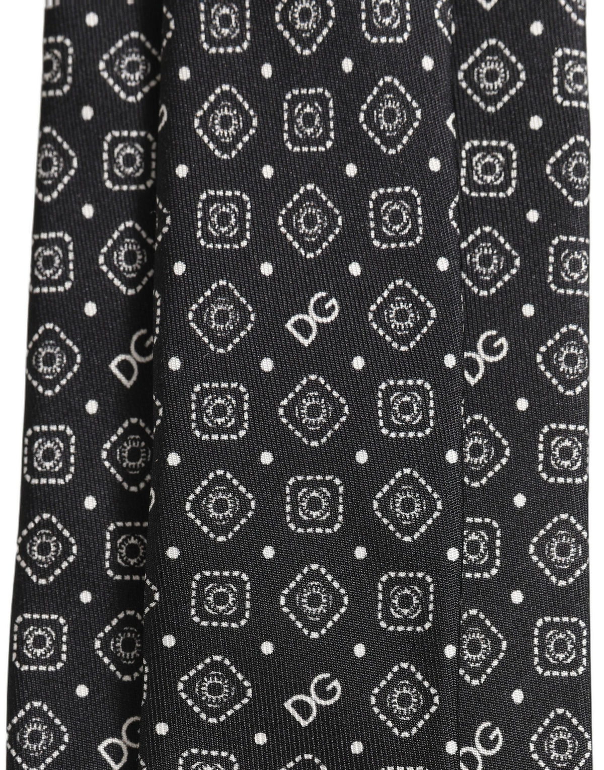 Cravate Dolce & Gabbana pour homme noire avec logo DG 100 % soie réglable à nouer