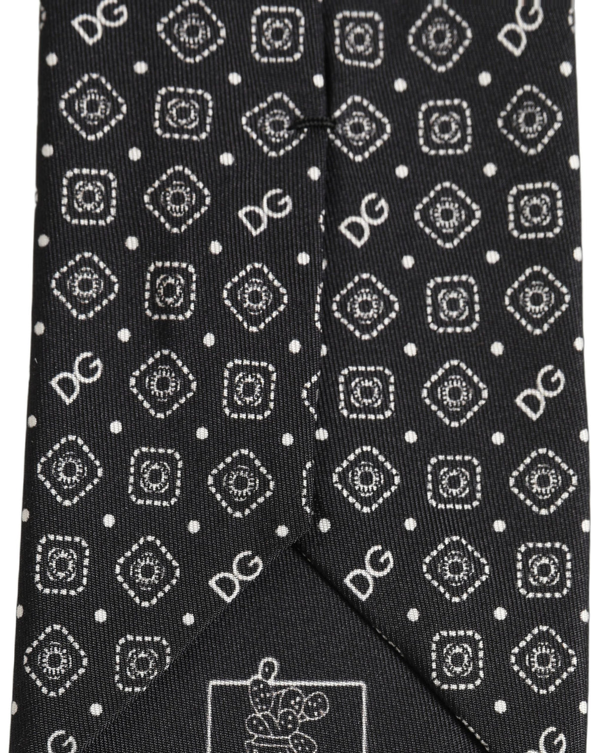 Cravate Dolce & Gabbana pour homme noire avec logo DG 100 % soie réglable à nouer