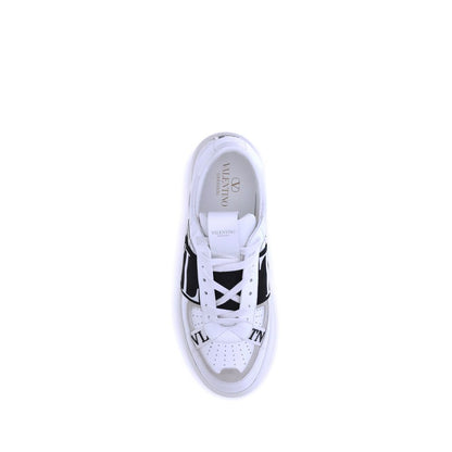 Valentino Garavani White Calf Leather Bos Taurus Low Top Sneakers