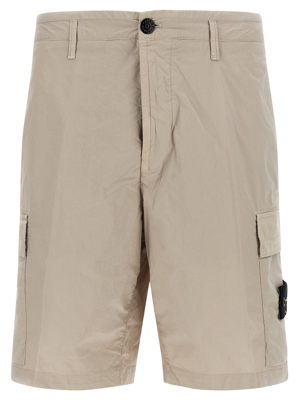 Stone Island Gray Cotton Bermuda Shorts