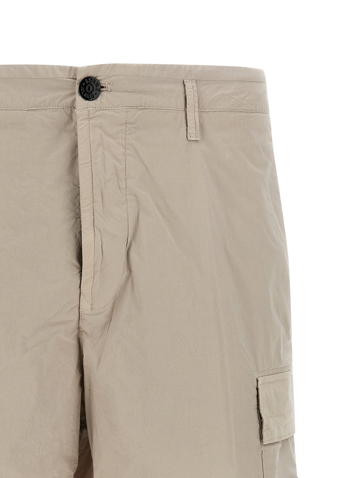 Stone Island Gray Cotton Bermuda Shorts