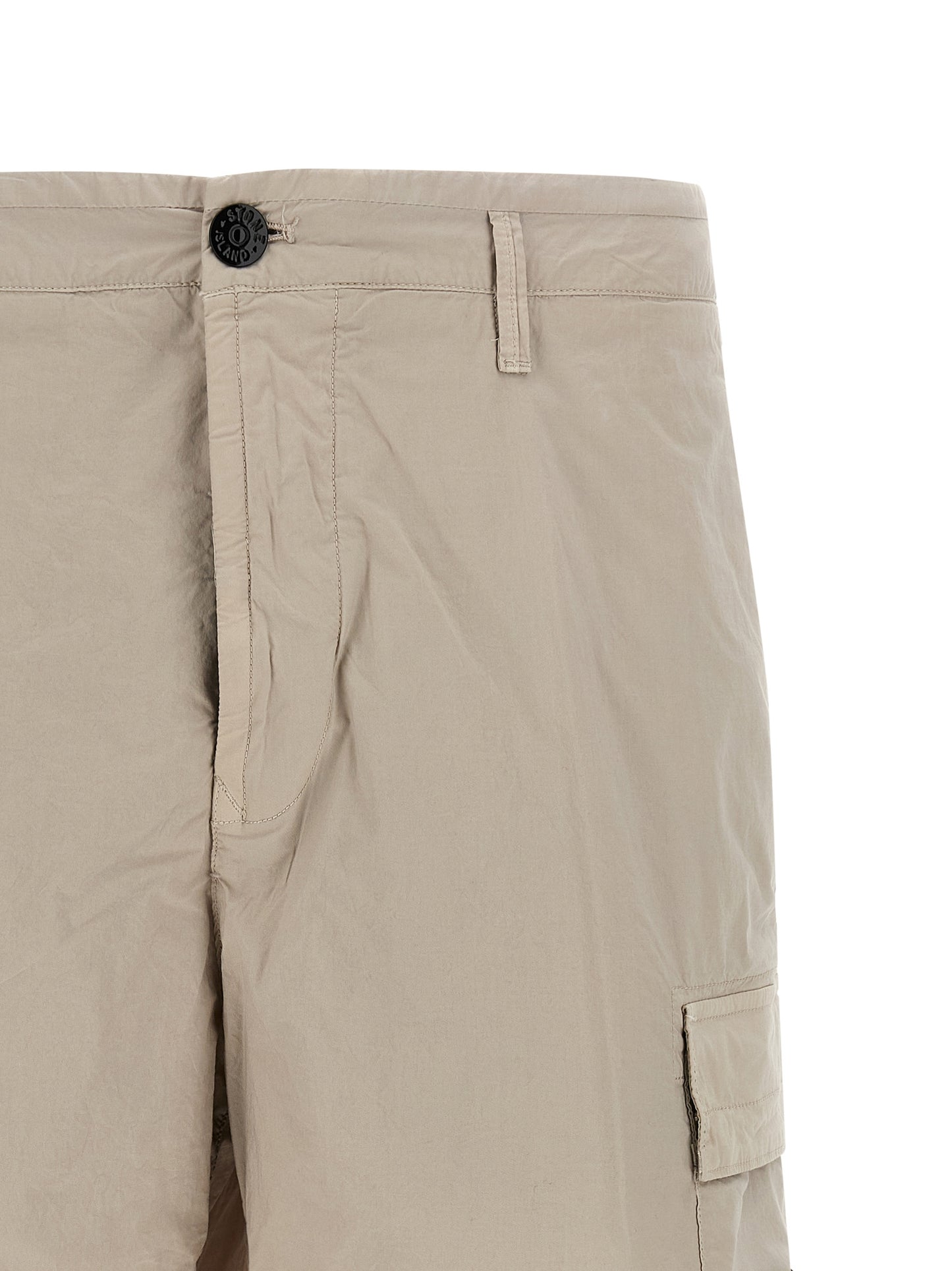 Stone Island Gray Cotton Bermuda Shorts