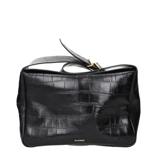 Sac bandoulière Jil Sander en cuir noir