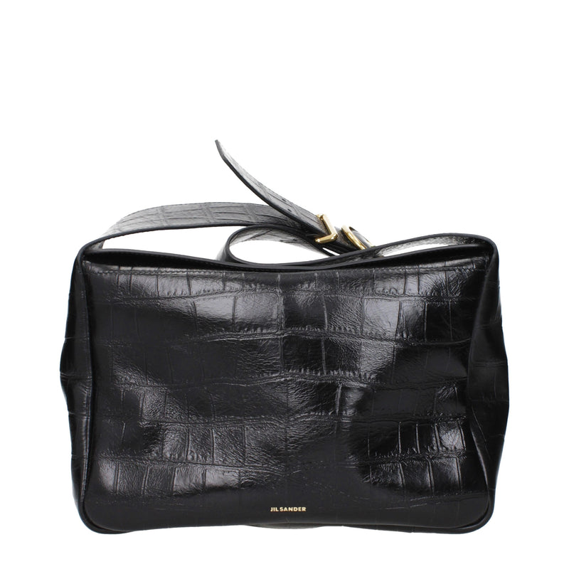 Sac bandoulière Jil Sander en cuir noir