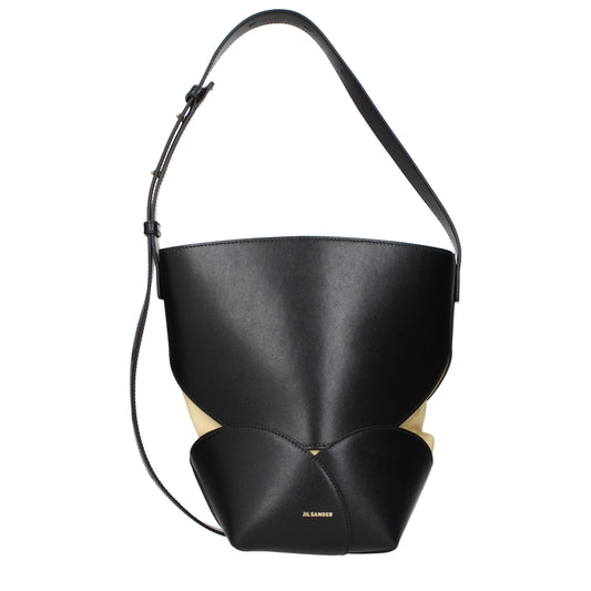 Sac bandoulière Jil Sander en cuir noir