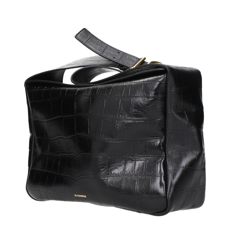 Sac bandoulière Jil Sander en cuir noir