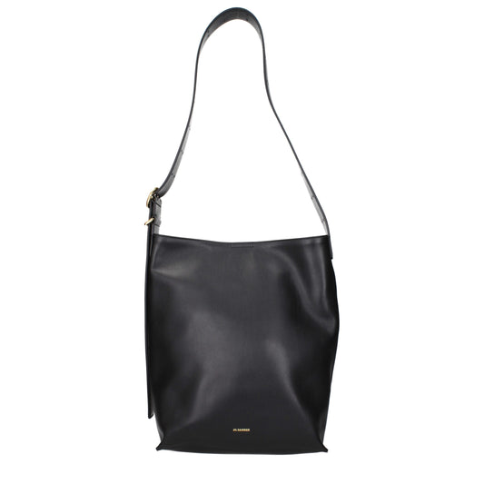 Sac bandoulière Jil Sander en cuir noir