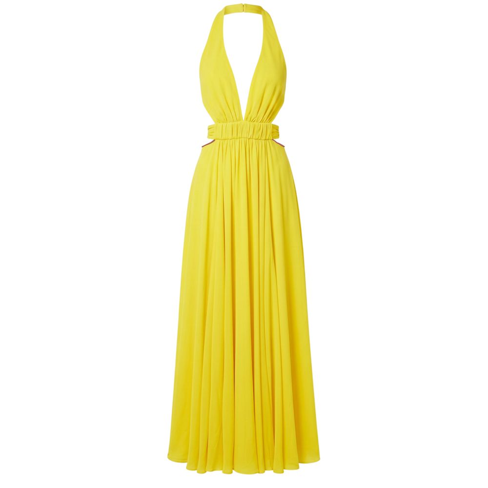 Robe jaune en viscose pour femme Trussardi