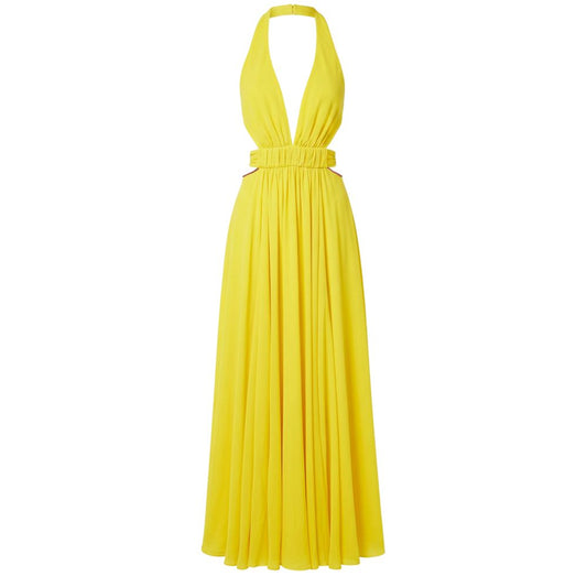 Robe jaune en viscose pour femme Trussardi