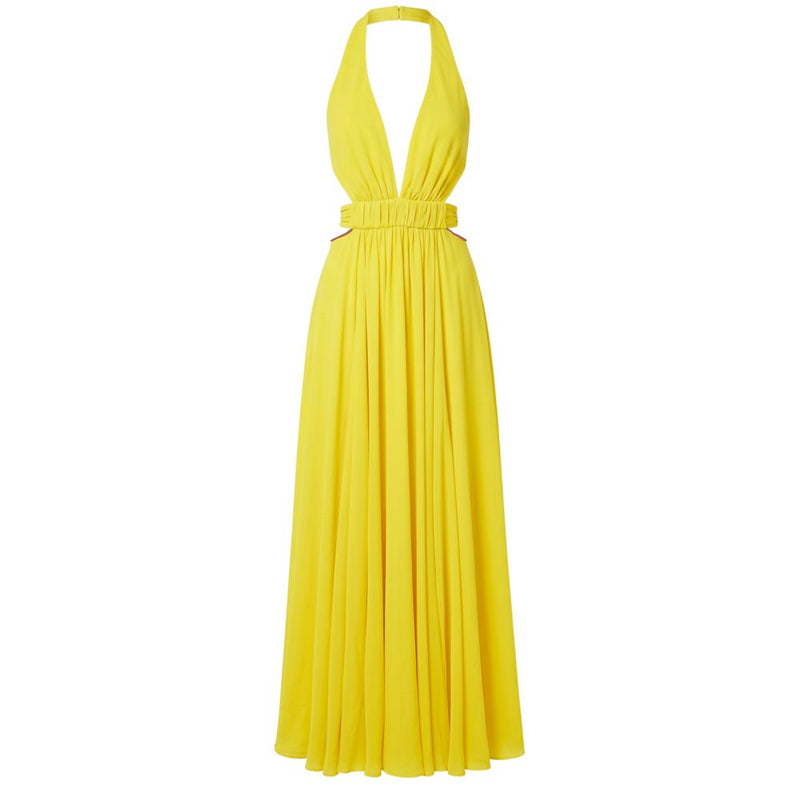 Robe jaune en viscose pour femme Trussardi