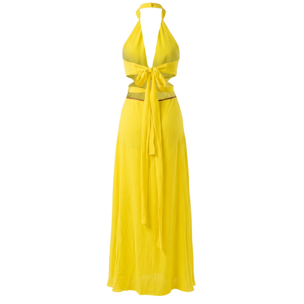Robe jaune en viscose pour femme Trussardi