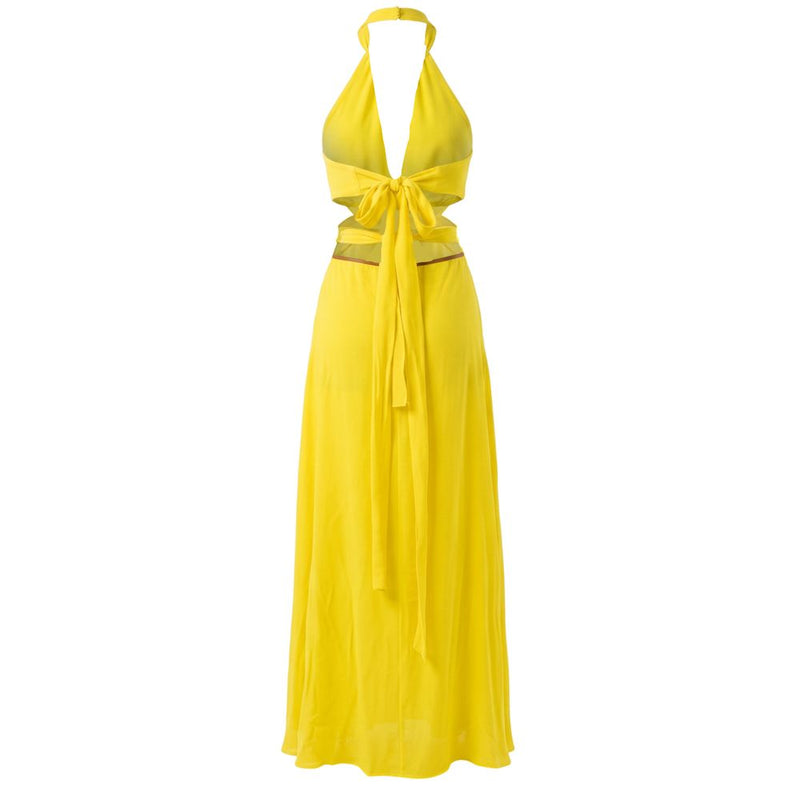 Robe jaune en viscose pour femme Trussardi