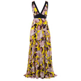 Robe en soie jaune Trussardi pour femme