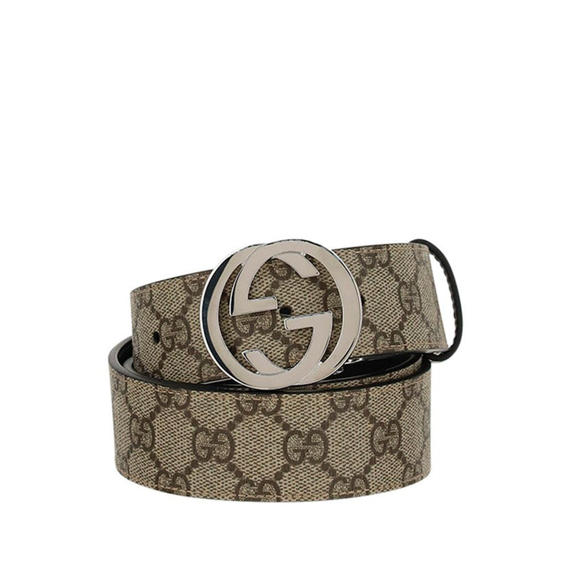 Ceinture Gucci marron en coton à coupe droite