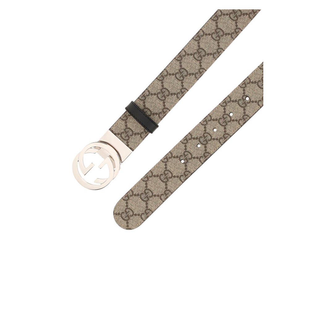 Ceinture Gucci marron en coton à coupe droite