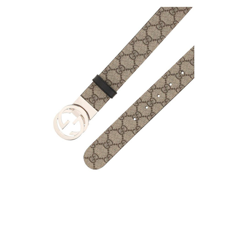 Ceinture Gucci marron en coton à coupe droite