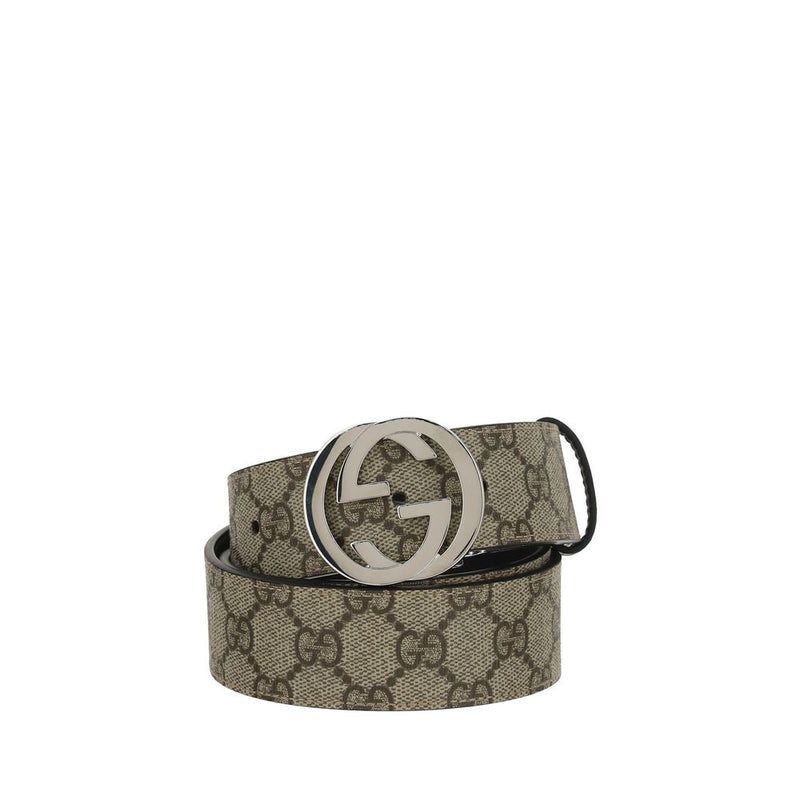 Ceinture Gucci marron en coton à coupe droite