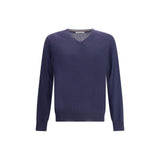 Pull en cachemire bleu Brunello Cucinelli