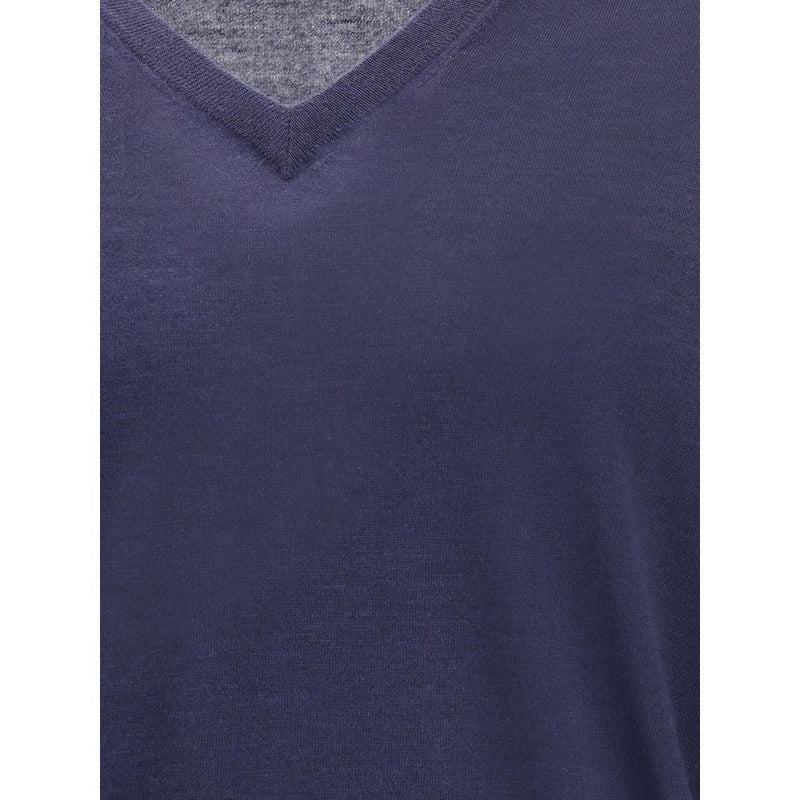 Pull en cachemire bleu Brunello Cucinelli