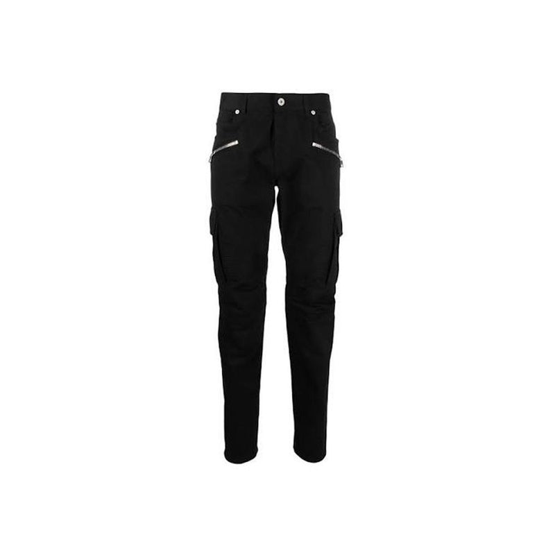 Pantalon cargo noir en coton Balmain
