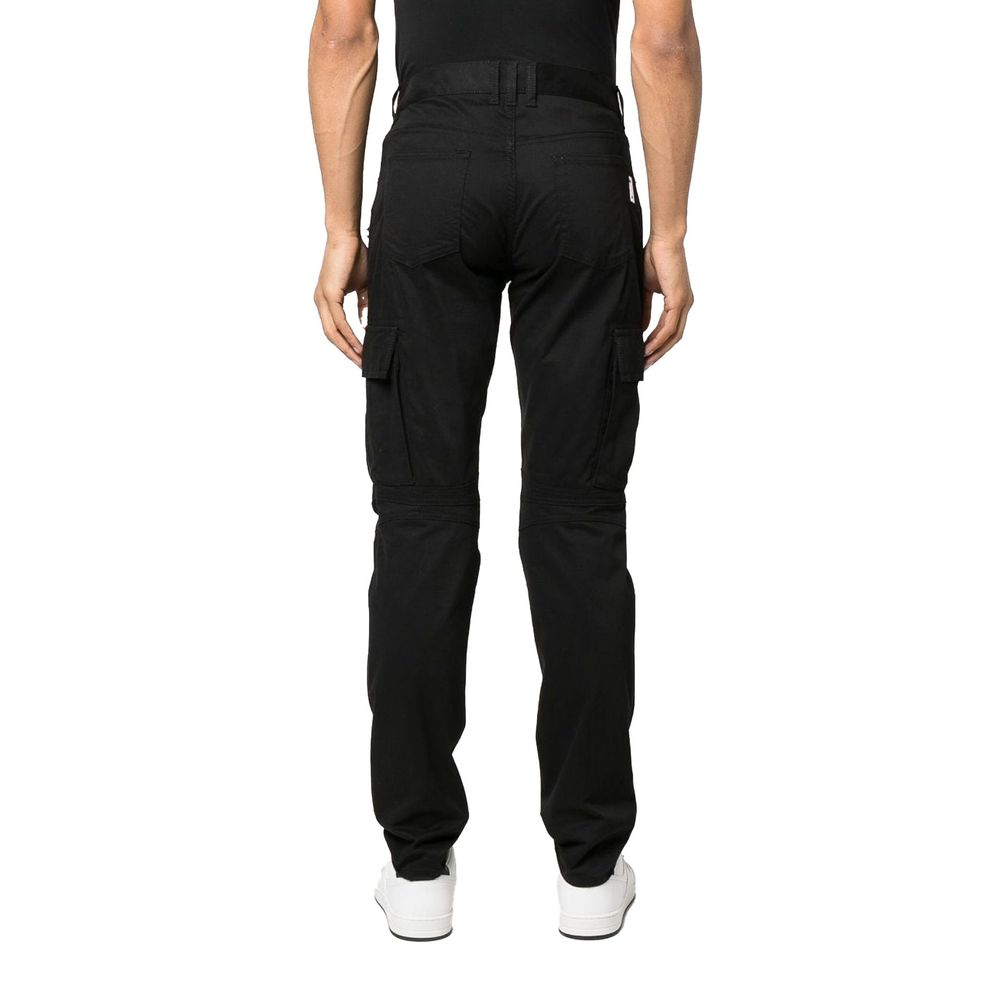 Pantalon cargo noir en coton Balmain