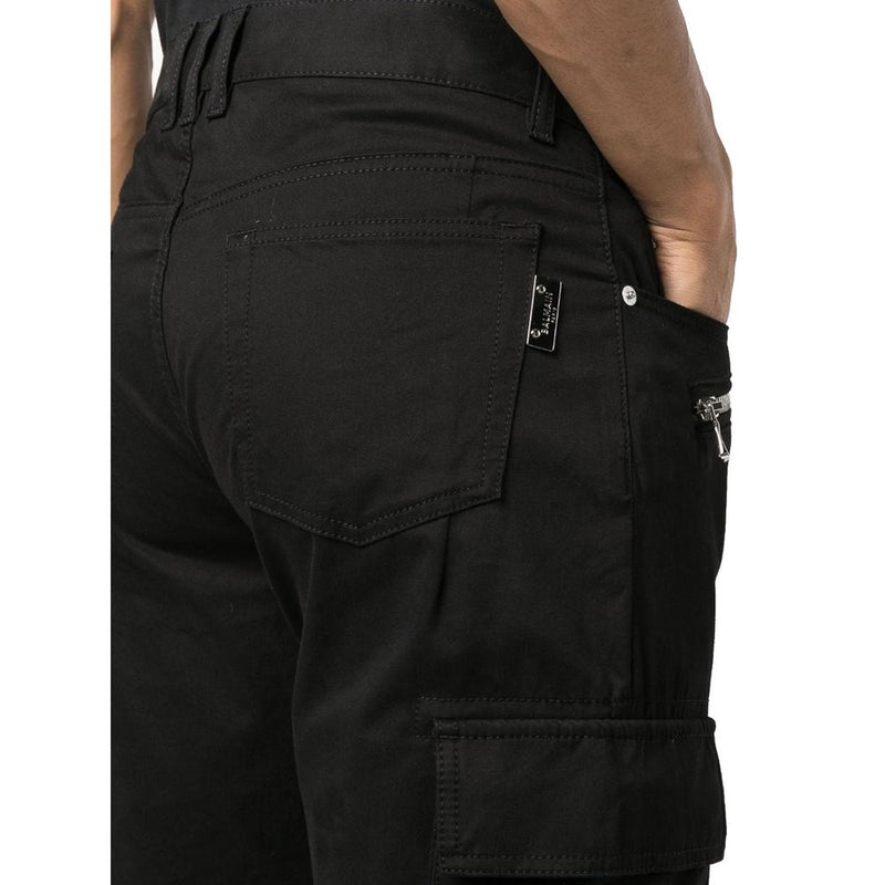 Pantalon cargo noir en coton Balmain