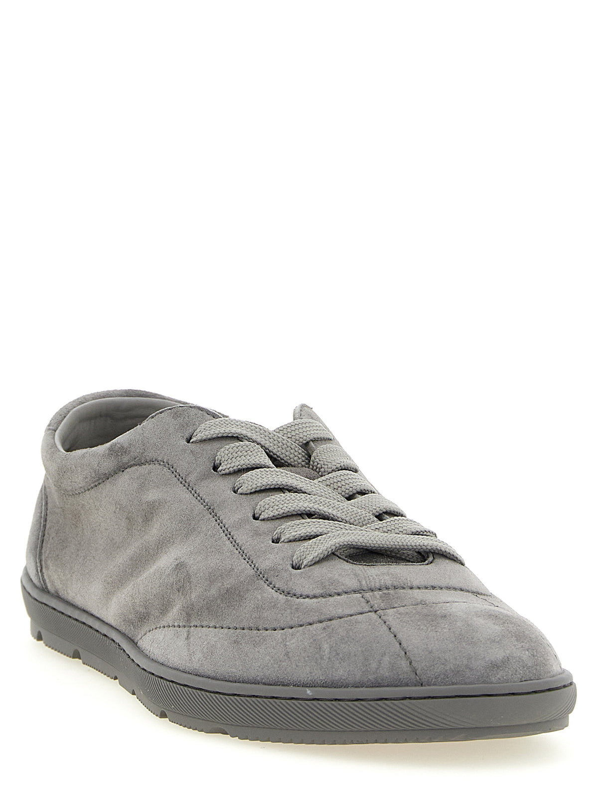 Brunello Cucinelli Gray Calfskin Low Top Sneakers