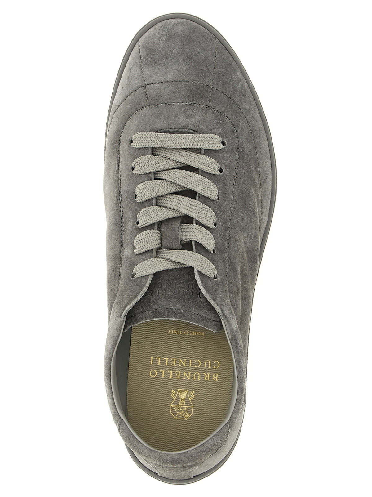 Brunello Cucinelli Gray Calfskin Low Top Sneakers