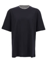 Brunello Cucinelli T-shirt en coton bleu