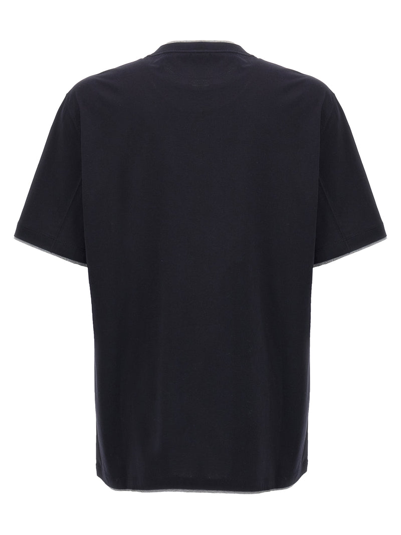 Brunello Cucinelli T-shirt en coton bleu