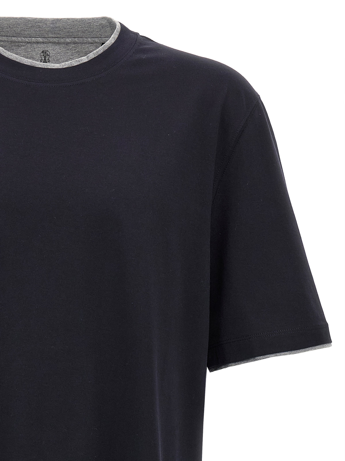 Brunello Cucinelli T-shirt en coton bleu