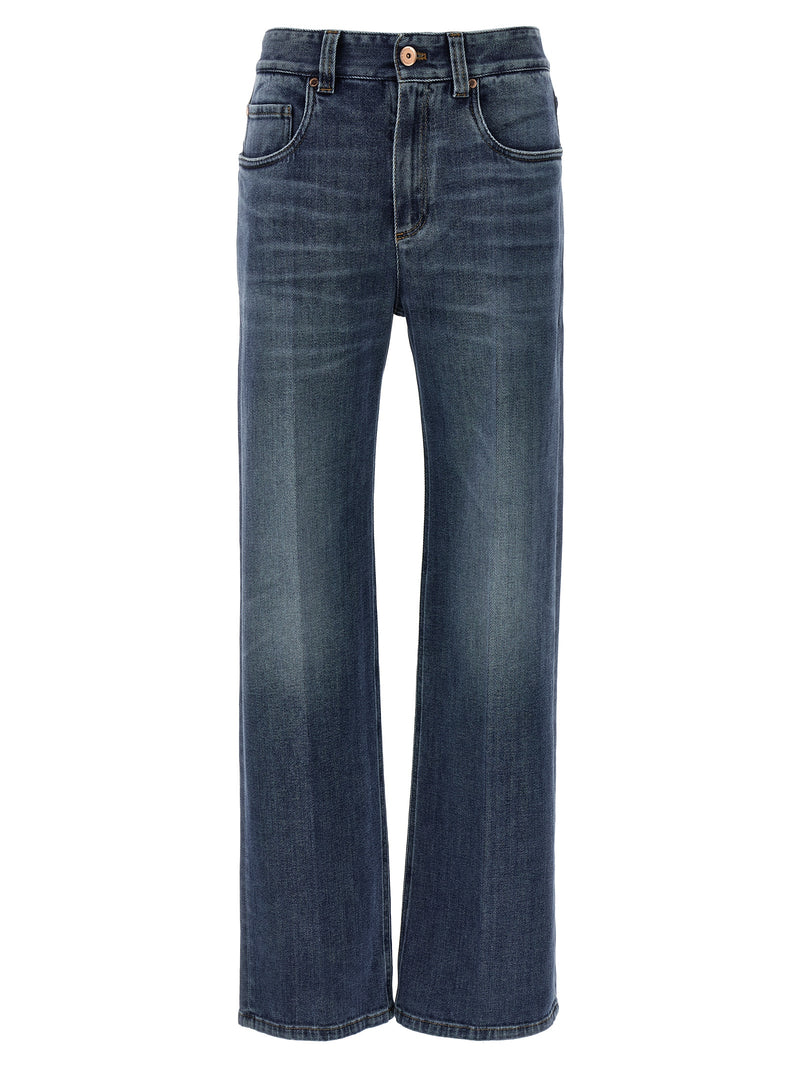 Brunello Cucinelli Jean décontracté en coton bleu