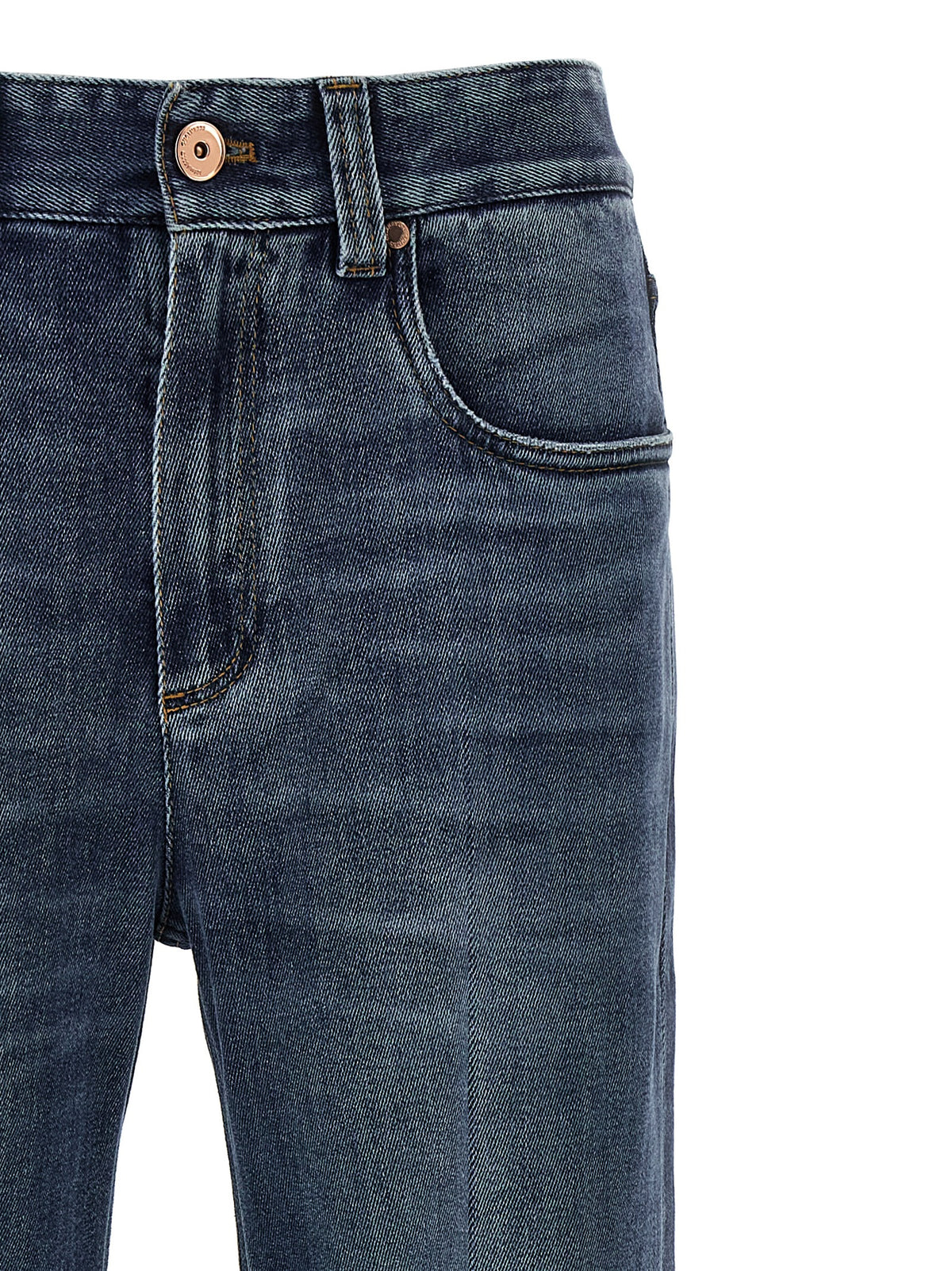 Brunello Cucinelli Jean décontracté en coton bleu