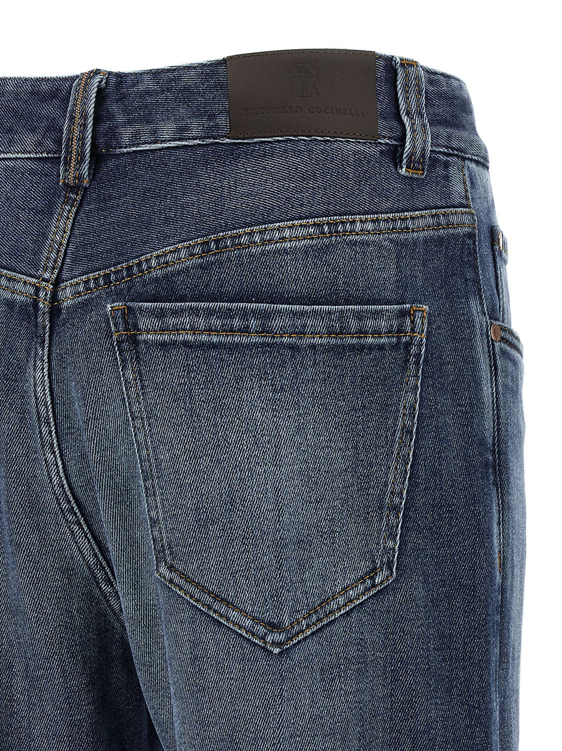 Brunello Cucinelli Jean décontracté en coton bleu