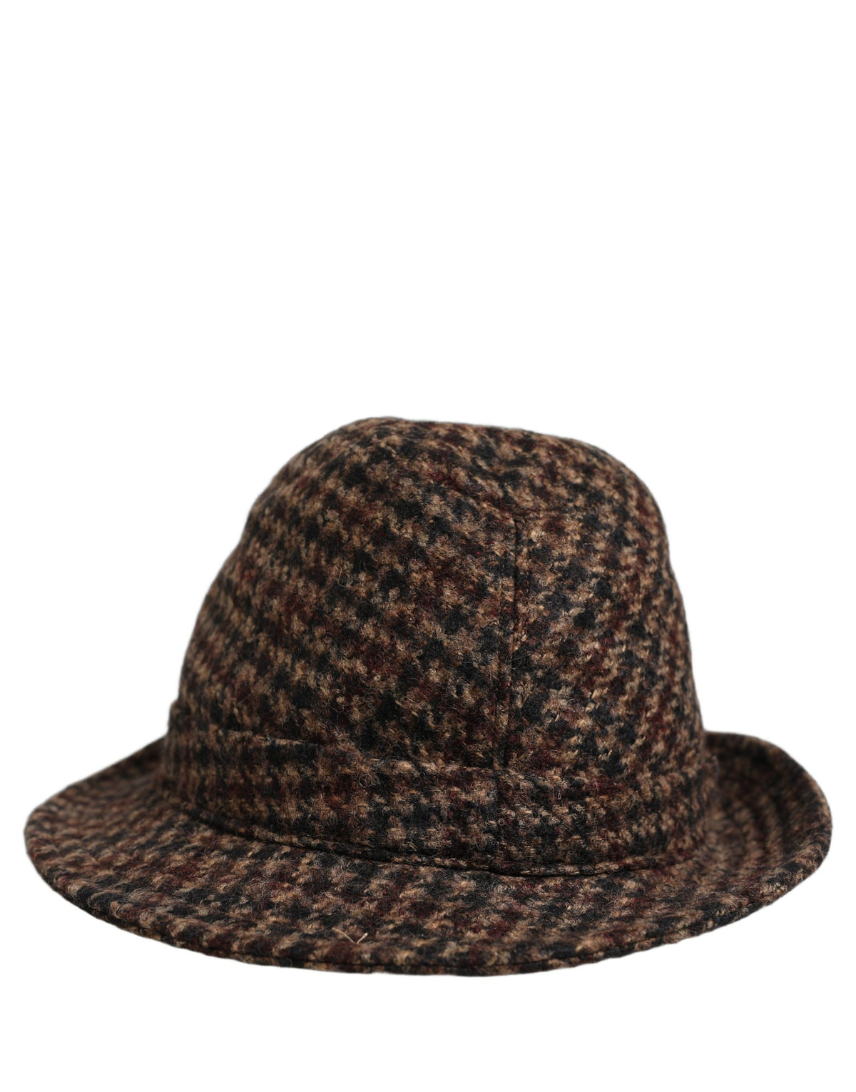 Chapeaux Fedora en tweed de laine à carreaux marron Dolce & Gabbana