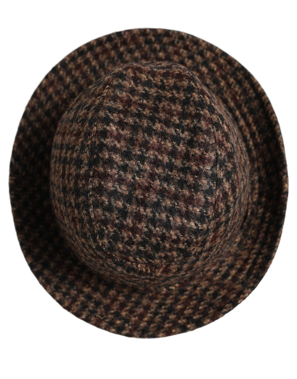 Chapeaux Fedora en tweed de laine à carreaux marron Dolce & Gabbana